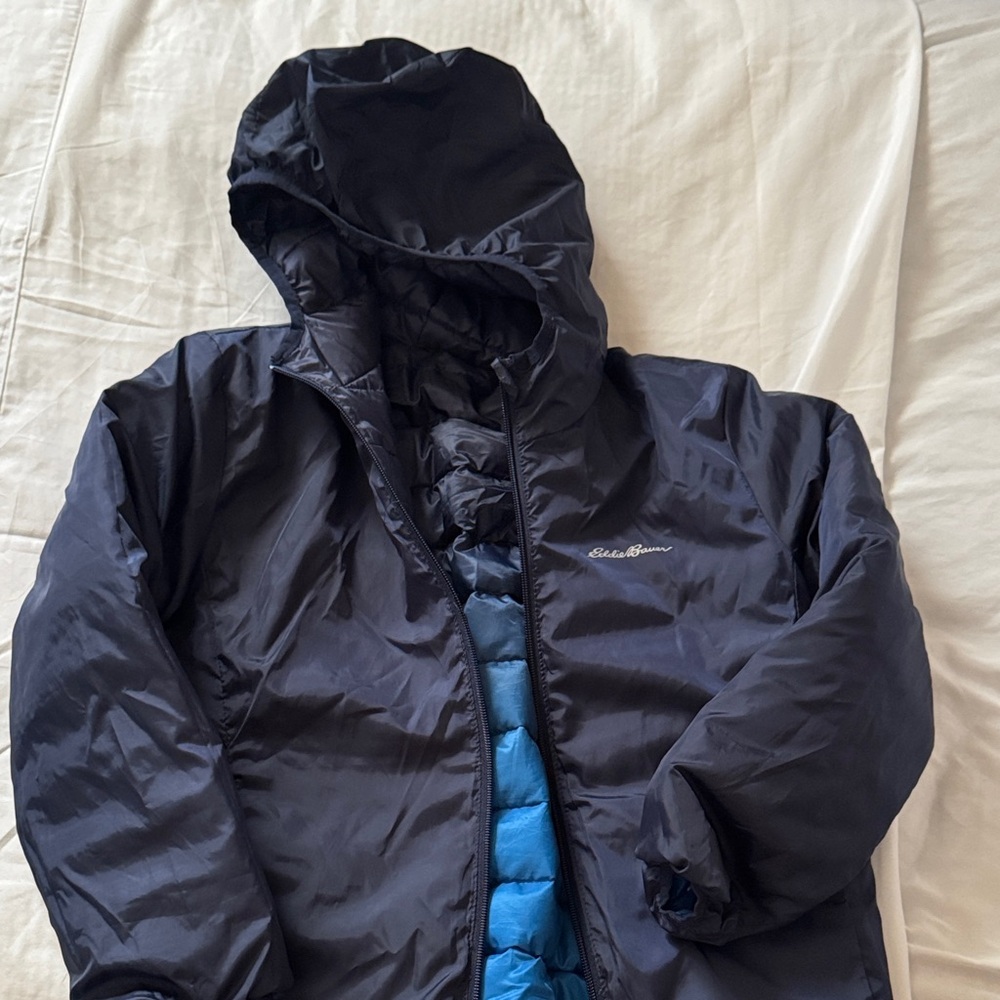 Eddie Bauer Navy and Sky Blue Hooded Jacket